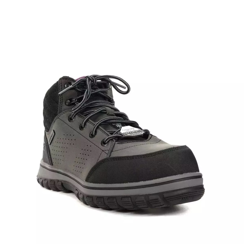 Skechers Mccoll Composite Toe 108004 Womens Gray Nubuck Lace Up Work Boots size9